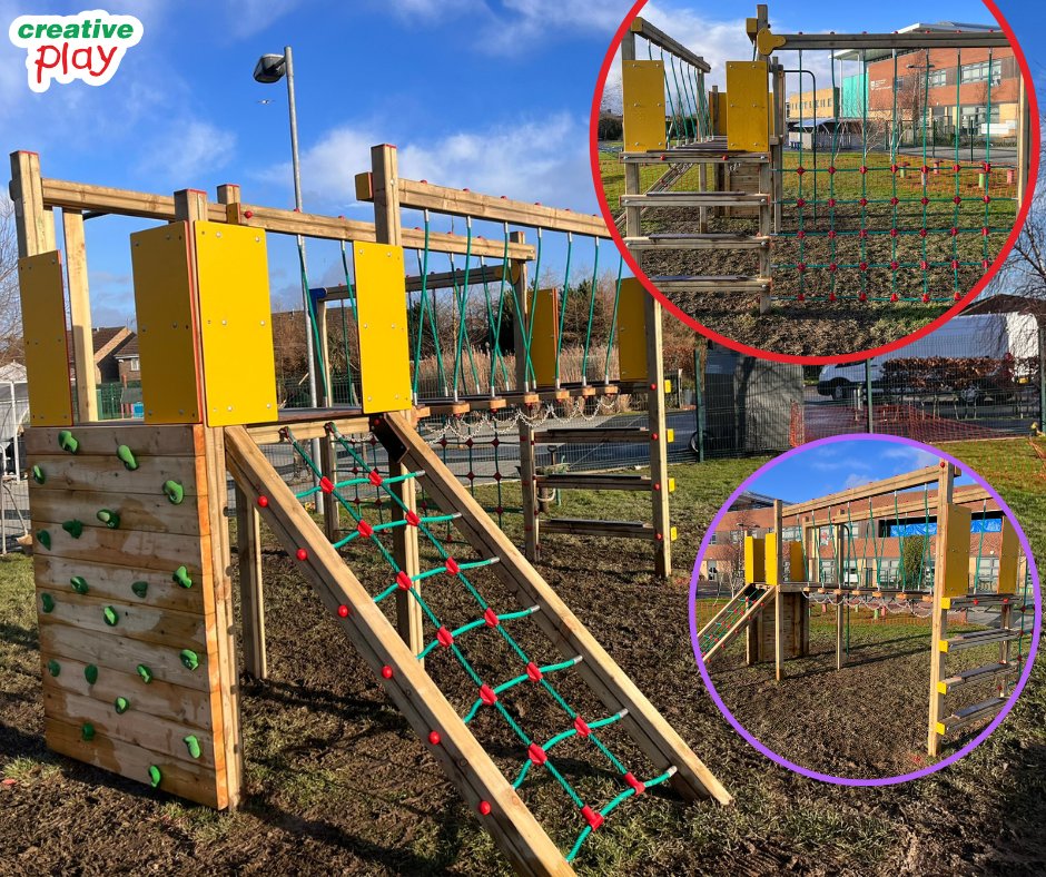 CreativePlayUK's tweet photo. 🤸♂️Pupils at @JBP_Bishops, Northumberland, are about to experience their brand new Calder Activity Centre! Helping build coordination & balance, this #playground addition will increase confidence self-esteem - let the fun begin! 🤩#PlaygroundEquipment #PlayProject https://t.co/8krMLowr3h