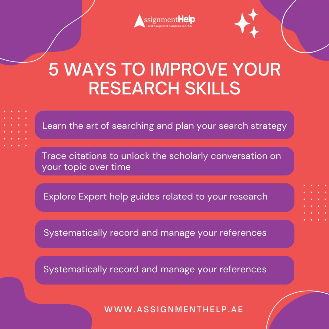 UAEAssignmentss's tweet image. We are here with five ways to improve your research abilities and pen down perfect assignments.
RETWEET if you find it helpful!

#Assignments #researchers #assignmenttips #essaywriting #essaytips #يوم_الجمعة