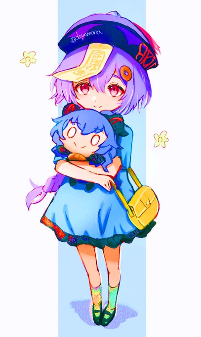 #絵を彩度100にすると超派手 ギラギラになった七七ちゃん 