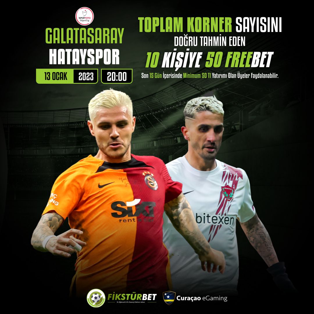 SPONSORUMUZ #Fikstürbet

⚽ Galatasaray - Hatayspor ⚽

TOPLAM KORNER SAYISI NE OLUR❓ 

10 KİŞİYE 50 TL  FREEBET 🎁 

KATILIM İÇİN 👎

bonuslideri7.com/konu/fiksturbe…
