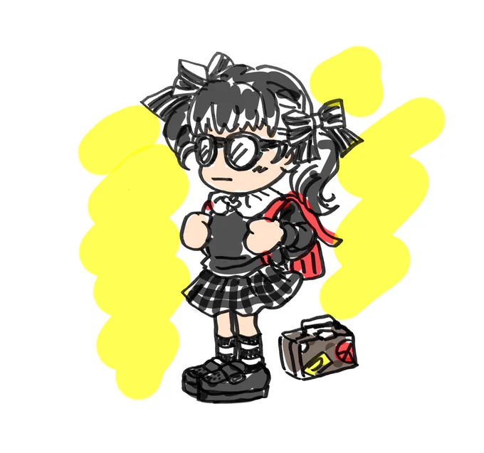 今日は大昔に好きだったバンドの曲聴きながら、こんなカッコしてたな〜ってつい描いてみたよ。ナiゴiムiギャiルっぽかったな〜 