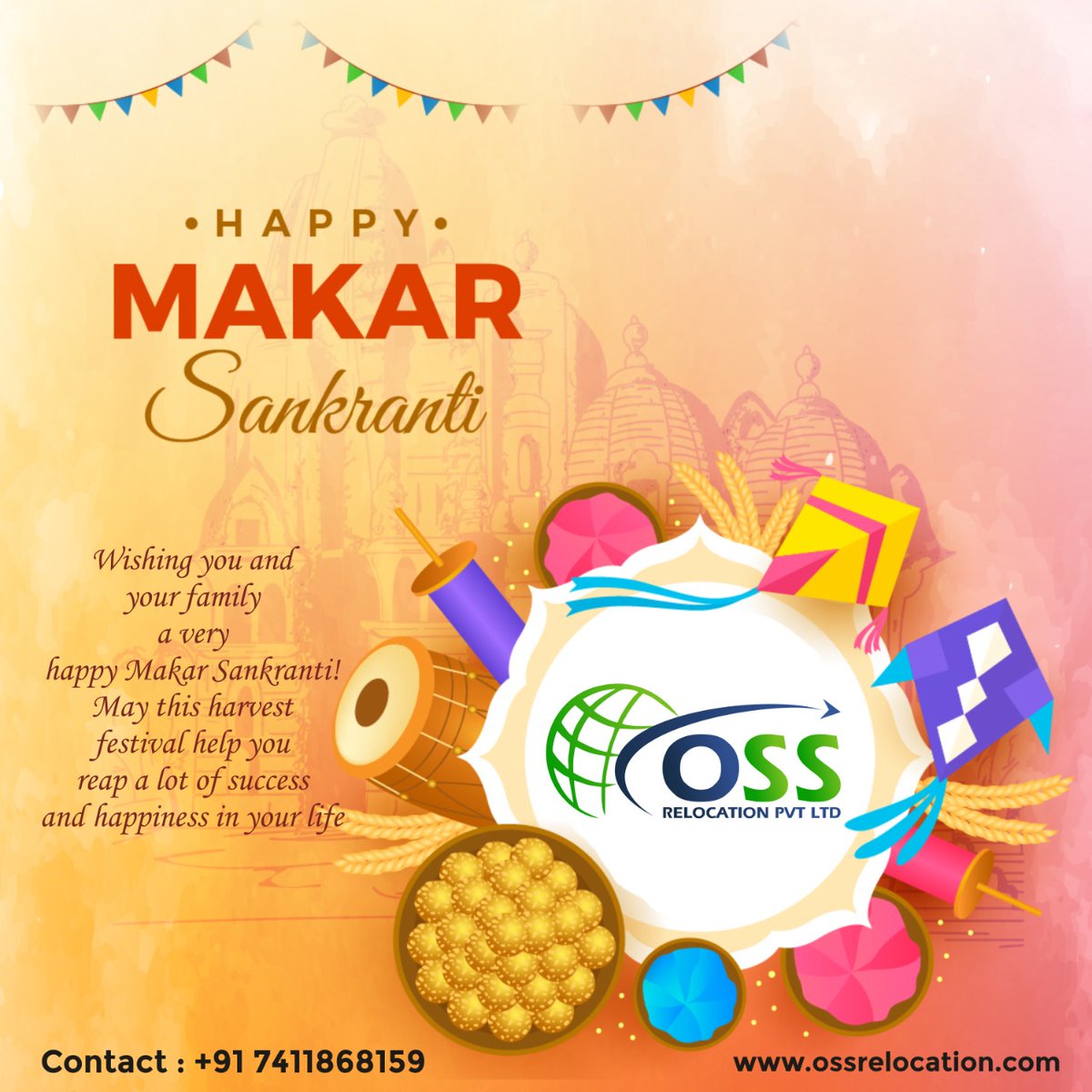 On this auspicious day of Makar Sankranti, we wish you are blessed with happiness, peace, and prosperity. Happy Makar Sankranti

For more details contact us:- +91 7411868159
or visit ossrelocation.com

#moverandpackers #movers  #karnataka #packers #sankranti #makarsankranti