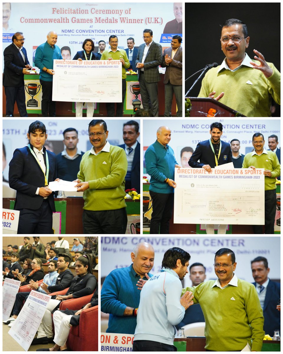 mukeshjaiswal76's tweet photo. #Commonwealth_Games में पदक जीतने वाले दिल्ली के खिलाड़ियों को आज @AAPDelhi सरकार के मुख्यंमंत्री मान, @ArvindKejriwal जी उप मुख्यमंत्री @msisodia जी ने सम्मानित किया।
खिलाड़ियों पर गर्व जिन्होंने खेलों में पदक जीत कर दुनिया में #भारत का नाम रोशन किया है। 🇮🇳 https://t.co/Ov0pfR8txZ