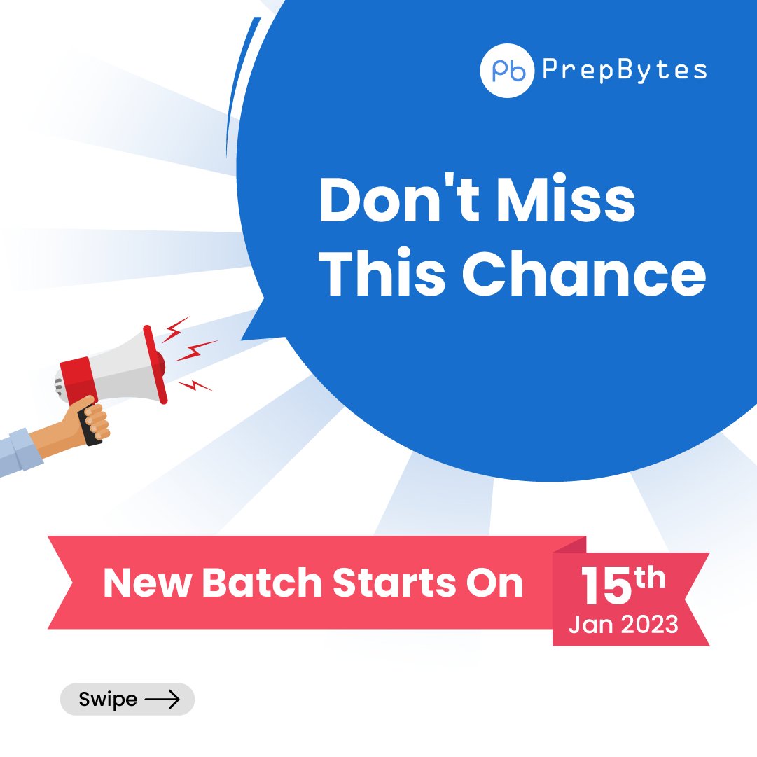 prepbytes0211's tweet photo. New Batches Starting From Tomorrow 🧑‍💻
Enroll Now - https://t.co/vWsqY2OqtO

Hurry Up &amp; Register Now! Limited Seats Available! 👨‍💻

#prepbytes #pinnacle #zenith #crest #placementprograms #engineeringstudent #webdeveloper #techgiants #joboffers #frameworks #courses #job https://t.co/iNNZG6CyyO