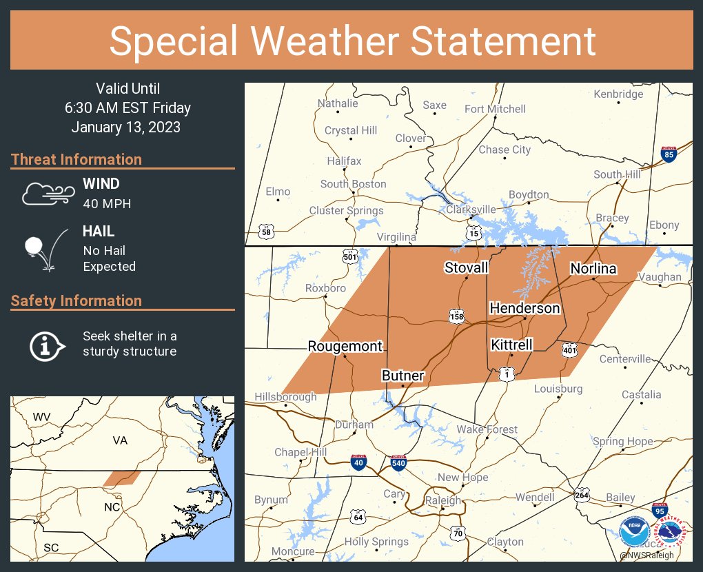 NWS Raleigh on Twitter "A special weather statement has been issued