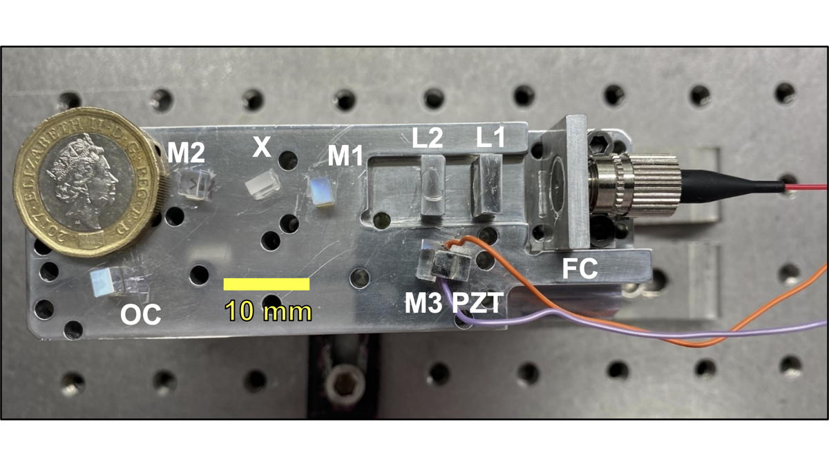DerryckReid's tweet photo. This 2.2 GHz femtosecond laser is only a few cm in size, is self-starting and has no optical mounts. Read more from our team at @HeriotWattUni in today's new paper published in @OpticaPubsGroup #OpticsExpress: https://t.co/QLey9OkOiV https://t.co/ezF3uTjnbC