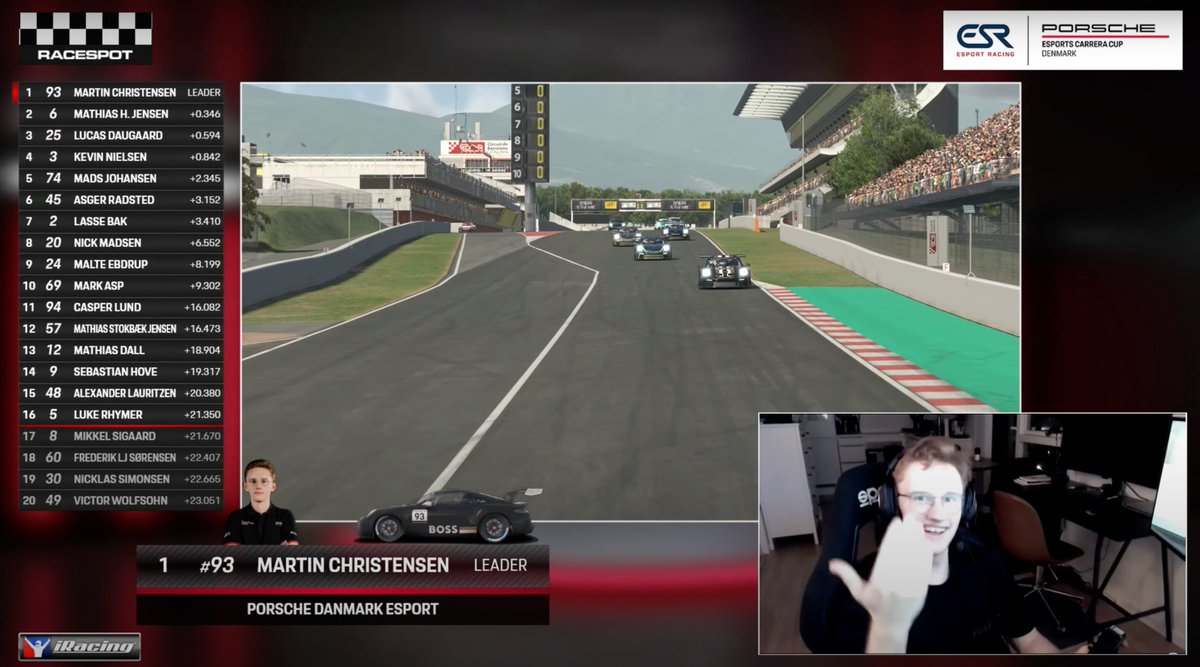 ESResports's tweet photo. Sikke en VILD sæsonpremiere på Porsche Esports Carrera Cup Denmark vi havde i går!

Stort tillykke til Martin Christensen og Kevin Nielsen med sejrene i Heat 1 og Heat 2. 

Vi glæder os allerede til næste afdeling! 

Fik du ikke set 1. Afdeling, kan det ses på vores YouTube. https://t.co/9TTXXwuhUm