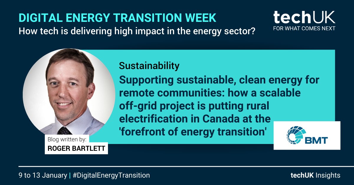 techUK's tweet image. 🚨#DigitalEnergyTransition - Day  5
Roger Bartlett @BMT_Global  talks about Smart Microgrid technology to demonstrate continuous power management that minimises interruptions and as a solution for clean energy integration for remote communities in Canada 👉techuk.org/resource/techu…