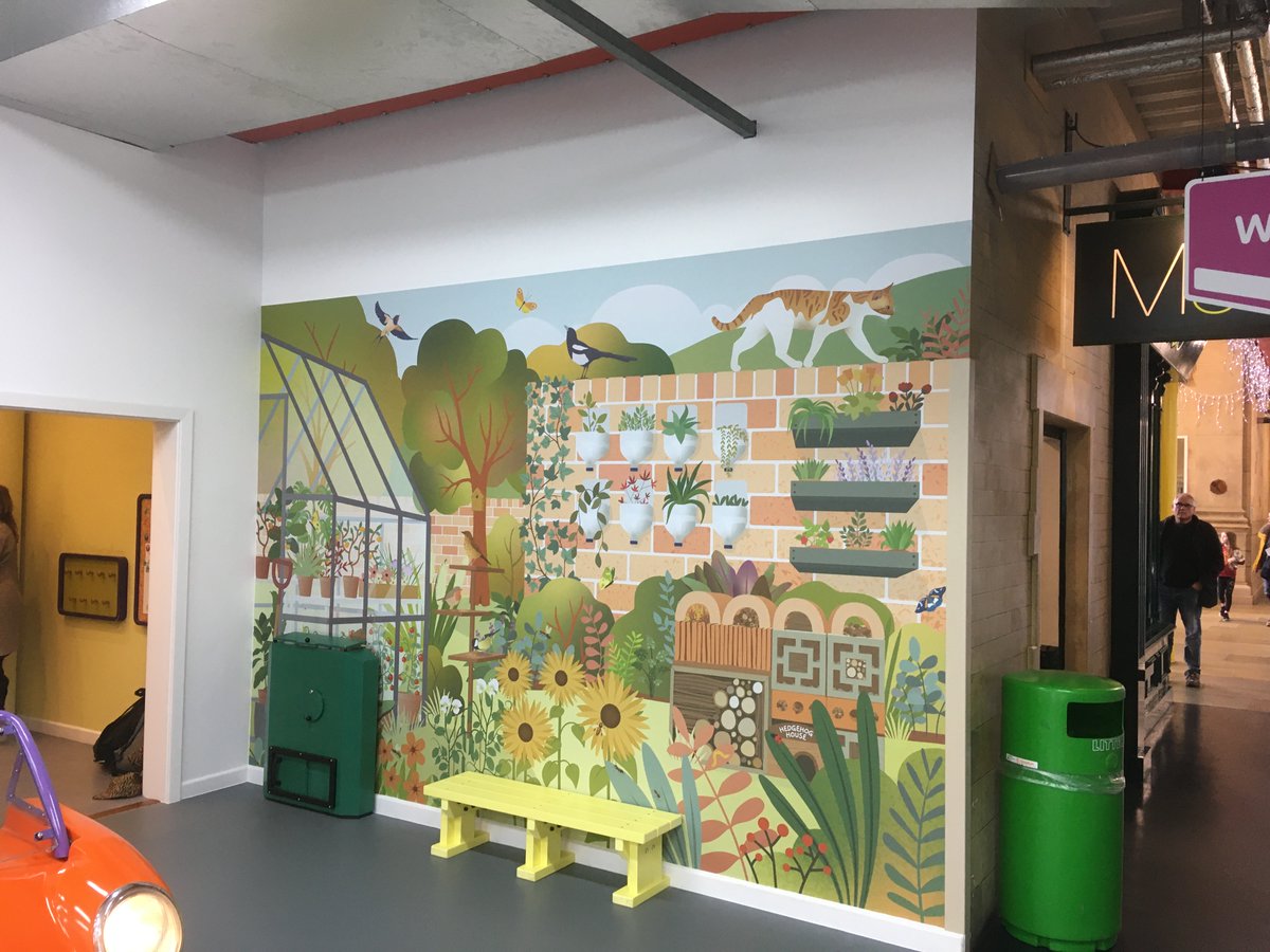_periscope's tweet image. Our illustrations up on the wall in the new 'Eco Street' exhibition space at the Eureka! children's museum in Halifax. The largest (next to the bus) is a whopping 13m across. Really happy with how they turned out.
#illustrator #illustrators #illustration #exhibitiondesign