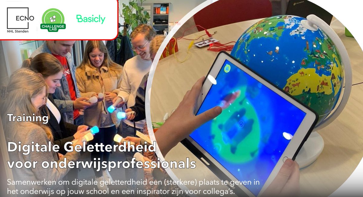 agewesselius's tweet photo. De training ‘digitale geletterdheid voor onderwijsprofessionals’ is erop gericht om in samenwerking met collega's het werken aan digitale geletterdheid in jouw school een ‘boost’ te geven: https://t.co/vIhYZFw8kr

#digitalegeletterdheid #nhlstenden #ecno #basicly https://t.co/VShyJuJMN9