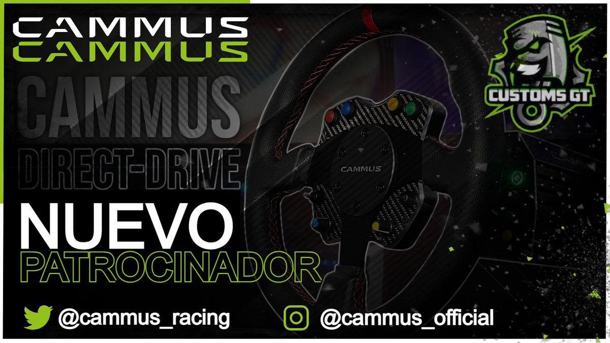 Customs GT (@customsgt) on Twitter photo 🟢🟢🟢 SPONSOR 🟢🟢🟢
Viernes de presentación, hacemos oficial el acuerdo entre <a href="/CustomsGT/">Customs GT</a> 🤝 <a href="/cammus_racing/">CAMMUS RACING</a>, empresa dedicada al Simracing, especializada en bases DD y pedaleras del más alto nivel de calidad, si quieres tener la mejor sensación de los coches necesitas CAMMUS!! 🟢🟢🟢 SPONSOR 🟢🟢🟢
Viernes de presentación, hacemos oficial el acuerdo entre <a href="/CustomsGT/">Customs GT</a> 🤝 <a href="/cammus_racing/">CAMMUS RACING</a>, empresa dedicada al Simracing, especializada en bases DD y pedaleras del más alto nivel de calidad, si quieres tener la mejor sensación de los coches necesitas CAMMUS!!