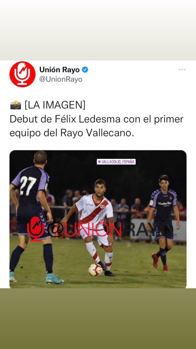 Felixledesma8's tweet photo. Rayo-Valladolid pretemporada 1a División… qué recuerdos 🍀❤️ https://t.co/b5fI6hG15L