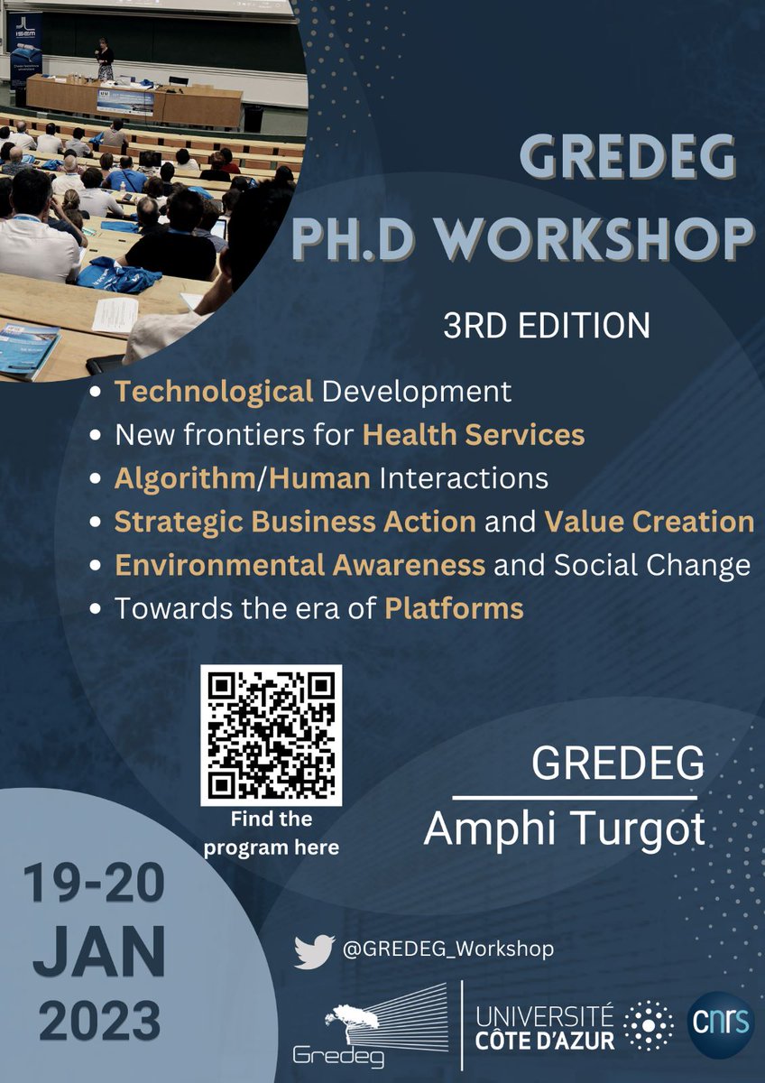 Manon Desjardins (@manondesjard1) on Twitter photo Ph.D students from <a href="/GREDEG_UMR/">GREDEG</a> will present their work during the 3rd <a href="/GREDEG_Workshop/">GREDEG PhD Workshop</a> January 19th and 20th. Find out more about their multidisciplinary and fascinating research topics (economics, law, management, and sociology)! 馃憞 <a href="/Univ_CotedAzur/">Universit茅 C么te d'Azur</a> <a href="/CNRS_DR20/">CNRS C么te d鈥橝zur</a> <a href="/jackie_krafft/">Jackie Krafft</a> Ph.D students from <a href="/GREDEG_UMR/">GREDEG</a> will present their work during the 3rd <a href="/GREDEG_Workshop/">GREDEG PhD Workshop</a> January 19th and 20th. Find out more about their multidisciplinary and fascinating research topics (economics, law, management, and sociology)! 馃憞 <a href="/Univ_CotedAzur/">Universit茅 C么te d'Azur</a> <a href="/CNRS_DR20/">CNRS C么te d鈥橝zur</a> <a href="/jackie_krafft/">Jackie Krafft</a>