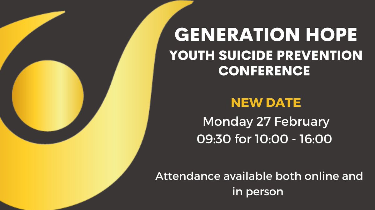 MHC_NI's tweet photo. Delighted to announce the new date of our event Generation Hope: Youth Suicide Prevention Conference
Attend online & in person. In person tickets are limited subject to availability
Register here:
IN PERSON https://t.co/2R3nyu1K1i
VIRTUAL https://t.co/QU2PLjiWNr https://t.co/rCBWHVRzx4