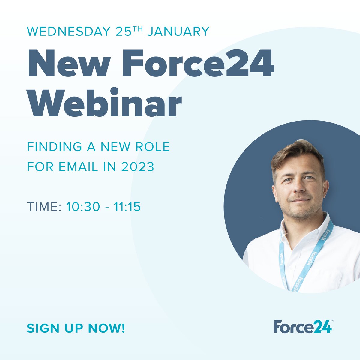 Join us on the 25th of January for our first #webinar of the year!

Adam Oldfield will be introducing a fresh approach to email for 2023, designed to support your wider #marketingstrategy.

Sign-up here: landing.force24.co.uk/Role-for-Email…

#marketingwebinar #emailmarketing