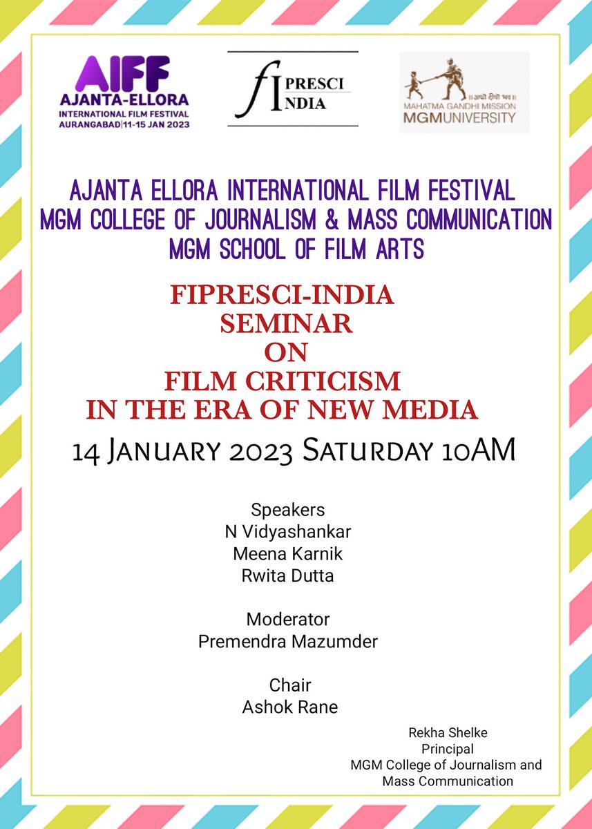 FipresciIndia's tweet photo. @FipresciIndia Seminar on Film Criticism at 8th Ajanta Ellora International Film Festival! https://t.co/44aoX85v54