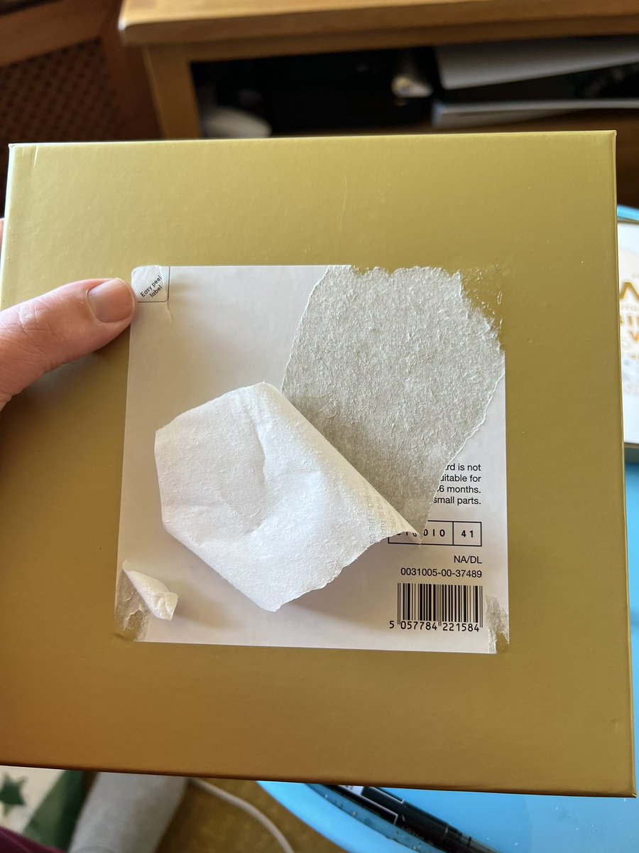 JAdamson7753's tweet photo. @cardfactoryplc think you need to rethink your labels! I buy a box card for my wife’s birthday which are never cheap and the label that tells me it’s easy peel refuses to peel off no matter what corner I try! Her b’day is tomorrow &amp; I��m too unwell at the mo to return to the shop! https://t.co/sACU6aO5wG