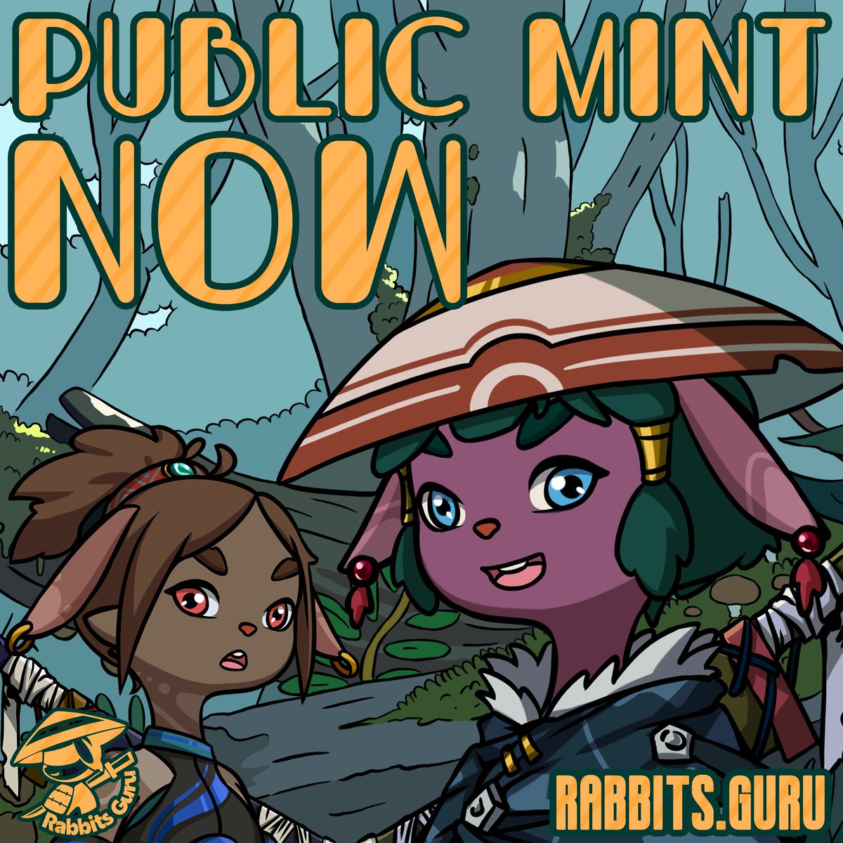 GuruRabbits's tweet photo. Hey guys🤗
The public mint begins now, at https://t.co/T8kTBcMVEn
Let's goooooooo! 

#nft #NFTdrop #OpenSeaNFT #RabbitYear https://t.co/fmKEgPw0GZ