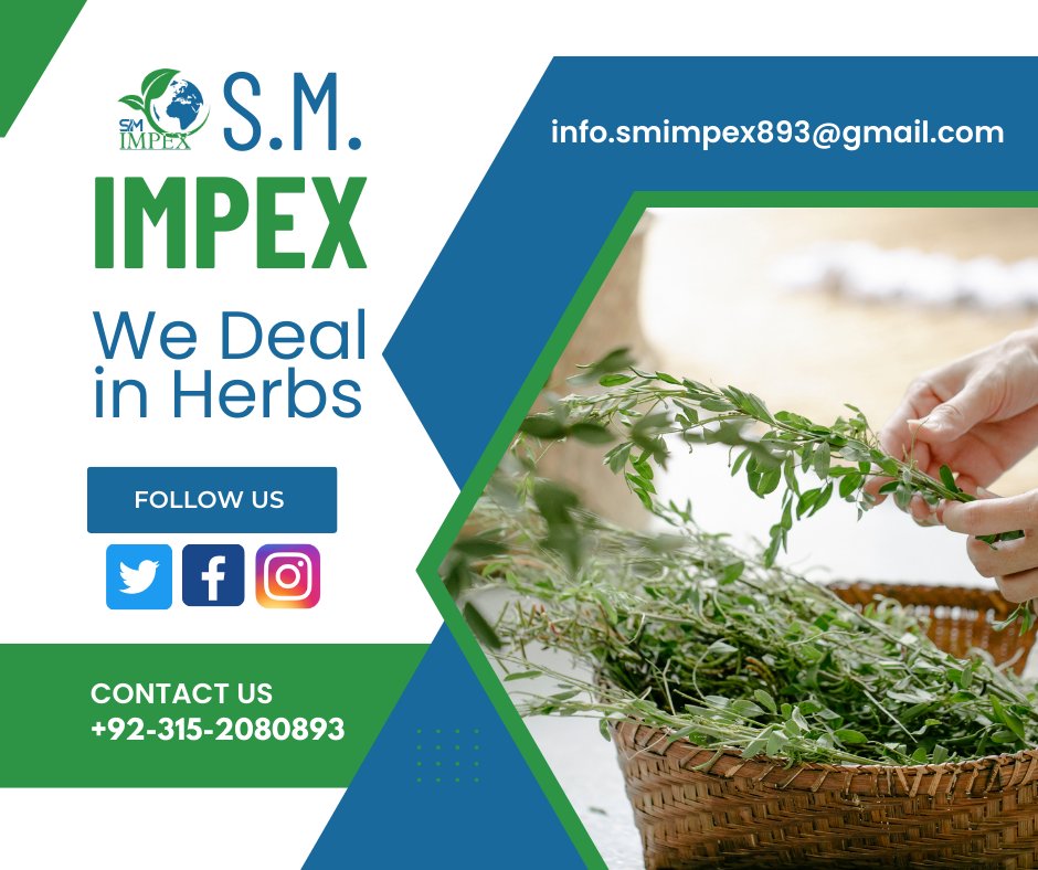 'Herbs: Nature's Way to Flavor and Enhance Your Life'

We deal in Herbs.
For more information
+923152080893
info.smimpex893@gmail.com
.
.
.
#herbalife  #Herbal  #herbs  #herbalifenutrition  #herb #HerbalMedicine #herbalifestyle #herbalist