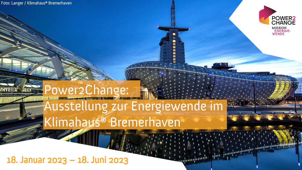 Nächste Station: #Bremerhaven! ⚓ Ab Mittwoch, 18.1., ist die Ausstellung „Power2Change: #MissionEnergiewende“ im @Klimahaus_Brhv zu sehen und lädt dazu ein, Wege in eine klimaneutrale Zukunft zu entdecken. Alle Infos: power2change-energiewende.de/orte/bremerhav… @m_energiewende @BMBF_Bund
