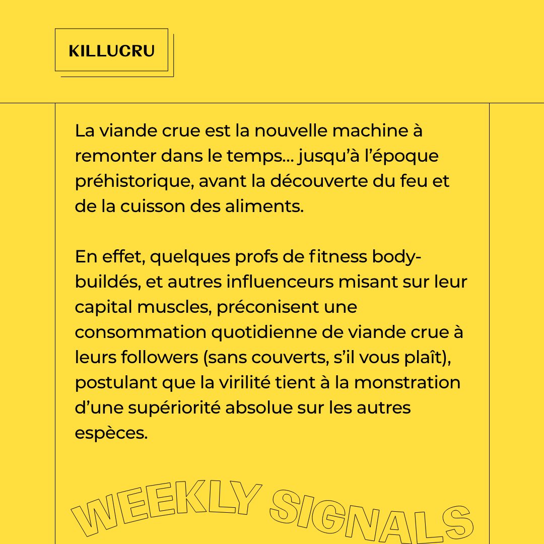 WConranDesign's tweet image. 🚨 Weekly Signals #41 – KILLUCRU 🚨 

🥩L’homo erectus a découvert le feu mais tout le monde ne semble pas au courant🥩

Pour en savoir plus 👉linkedin.com/feed/update/ur…