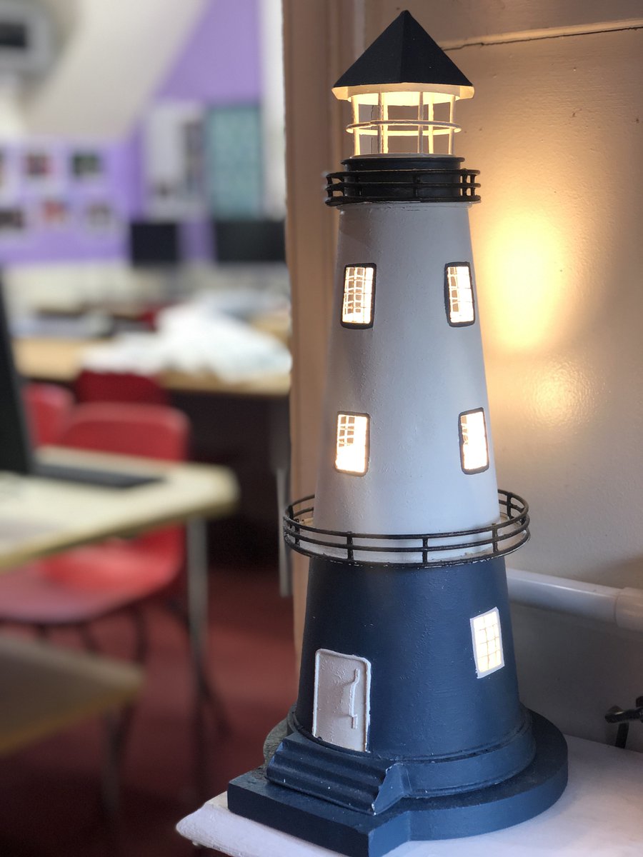 MLCreativeSC's tweet photo. Our Art and IT rooms @milbournelodge are becoming ever more Portmeirionised ! This lighthouse was just crying out to be included and now lights the landing between our two rooms. Such an inspirational theme it is @portmeirion @plasbrondanw @MeurigReesJones #creativedigitalmedia https://t.co/BDLKOp52SF