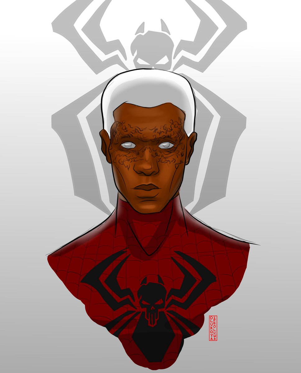 Finally present my spider person🔥 "Joe Gardner" design by me 😁
 #SpiderVerse 
Visit my IG page for the character backstory, to help better understand the character and why choose some elements in designing 
 #comic #spiderman #SpiderManAcrossTheSpiderVerse