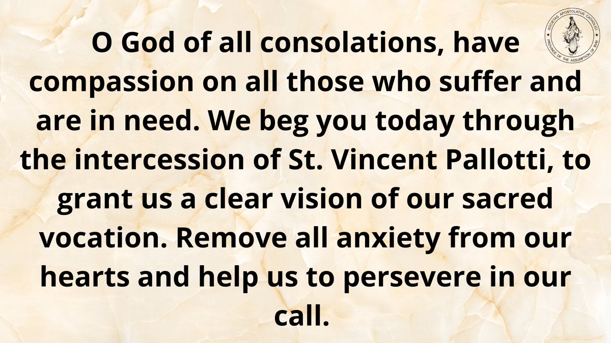 ABVMPallottine's tweet photo. First Day Novena Prayer in Honour of St. Vincent Pallotti https://t.co/btn9zDS2OW