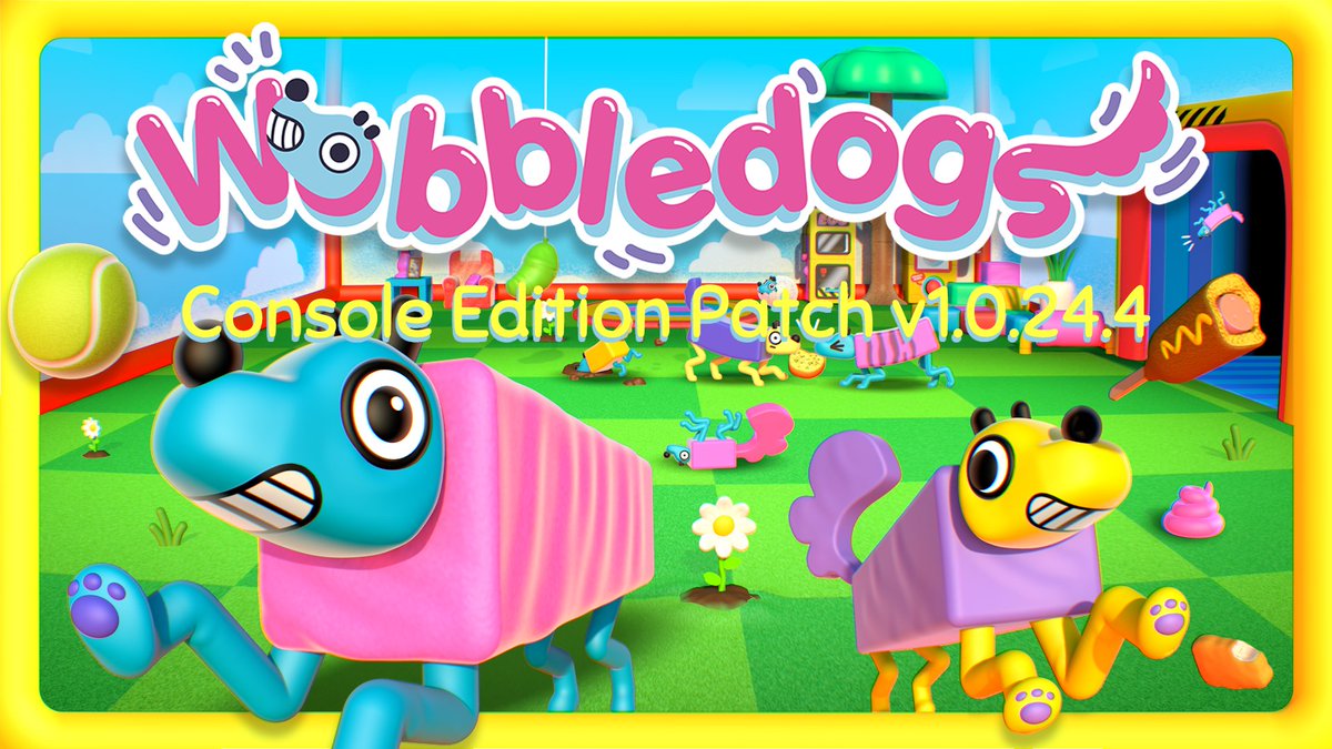 The latest #Wobbledogs patch for #NintendoSwitch is now live. V1.0.24.4 brings with it a number of improvements and bug fixes.

Check out the full patch notes here: wobbledogs.com/patchNotes.html

#WeAreSecretMode #PuppyPower