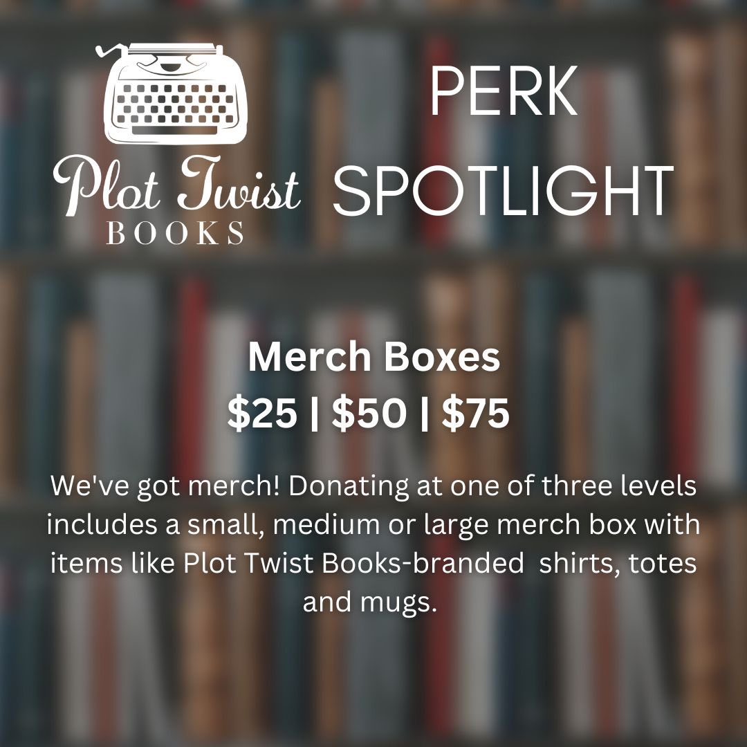 mattbrowning's tweet image. FUNDRAISING PERK SPOTLIGHT:  We’ve got merch! Three donation levels of Plot Twist-branded items like shirts, mugs and bookmarks.

Claim this perk now! indiegogo.com/projects/bring…

#independentbookstore #independentbookstores #indiebookstore #indiebookstores #bookshop #bookshops