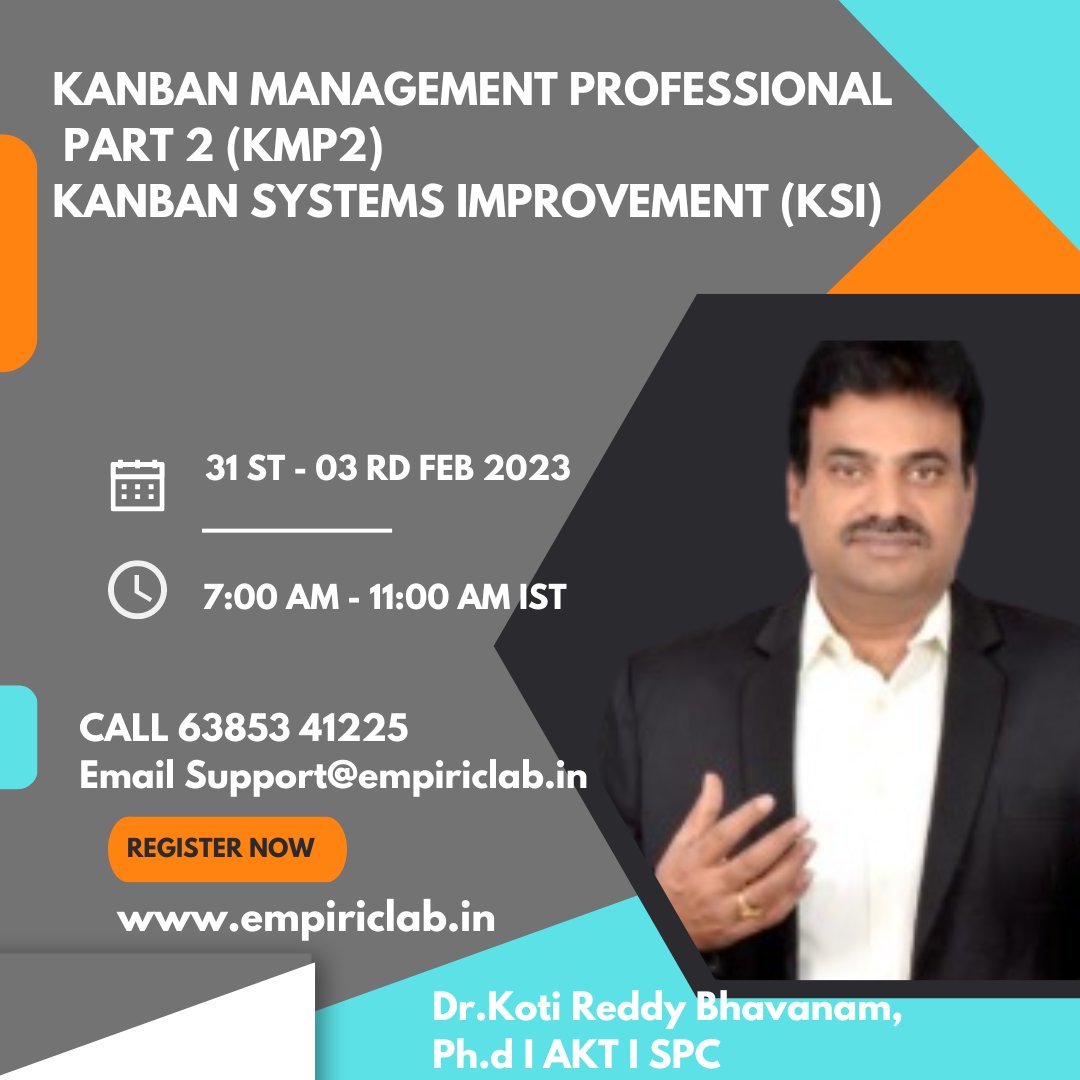 EmpiricManagem1's tweet photo. Kanban Management Professional is a 2-day advanced level course that will help participants build on their existing knowledge of the Kanban Method Call 6385341225,support@empiriclab.in
https://t.co/FlRohn1aTa
#kmp2 #certification #Training #kanban #JobSearch @KotiBhavanam https://t.co/iZUa76Ov0J