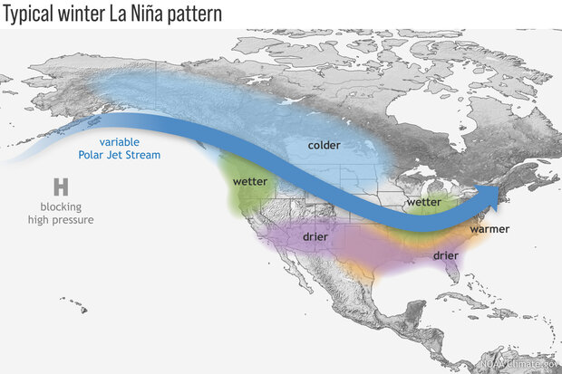 wittom's tweet photo. ENSO update: We have La Niña conditions at the moment, likely transitioning to neutral in Spring and switching to El Niño in Fall https://t.co/9EUKYmPxhi https://t.co/NwVCbOV5Wa