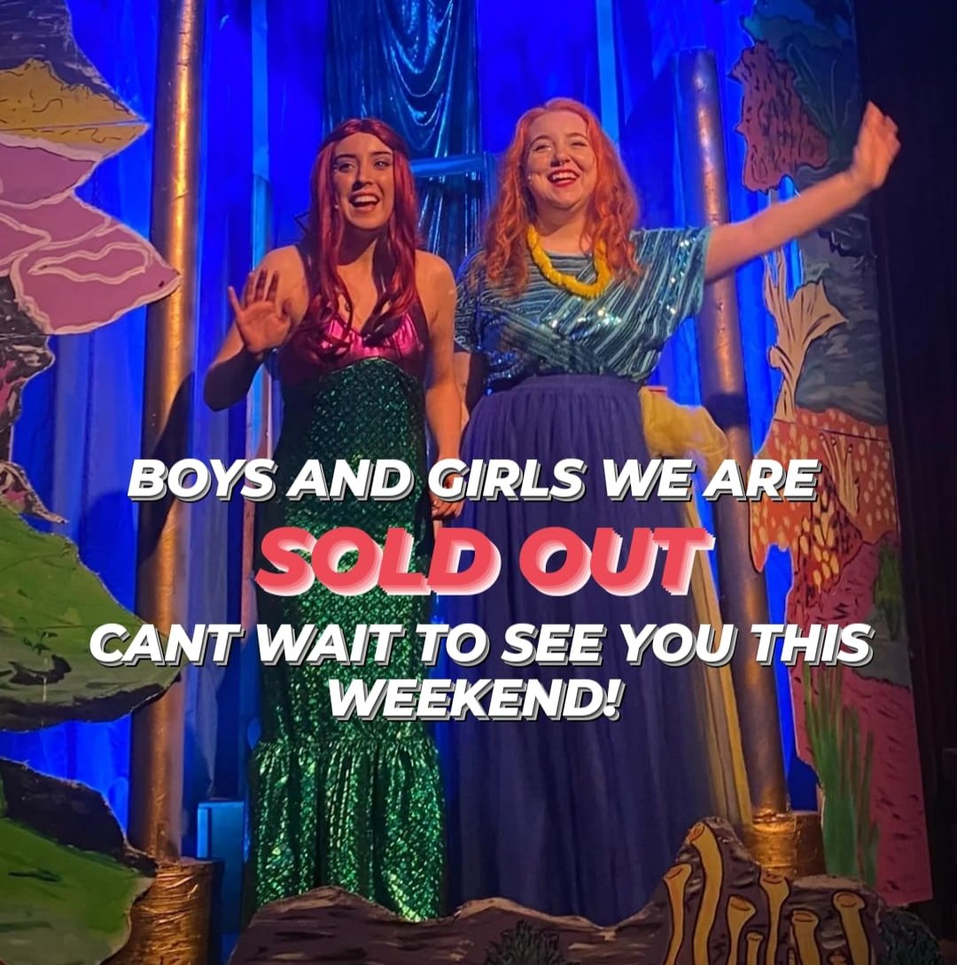 WOW WOW WOW

WE ARE SOLD OUT FOLKS!! 

Can't wait to see you all this weekend for a fully sold out run 🥲🧜‍♀️🐟✨💖

If you missed your chance we have a cancellation list at baldoylemusical@gmail.com