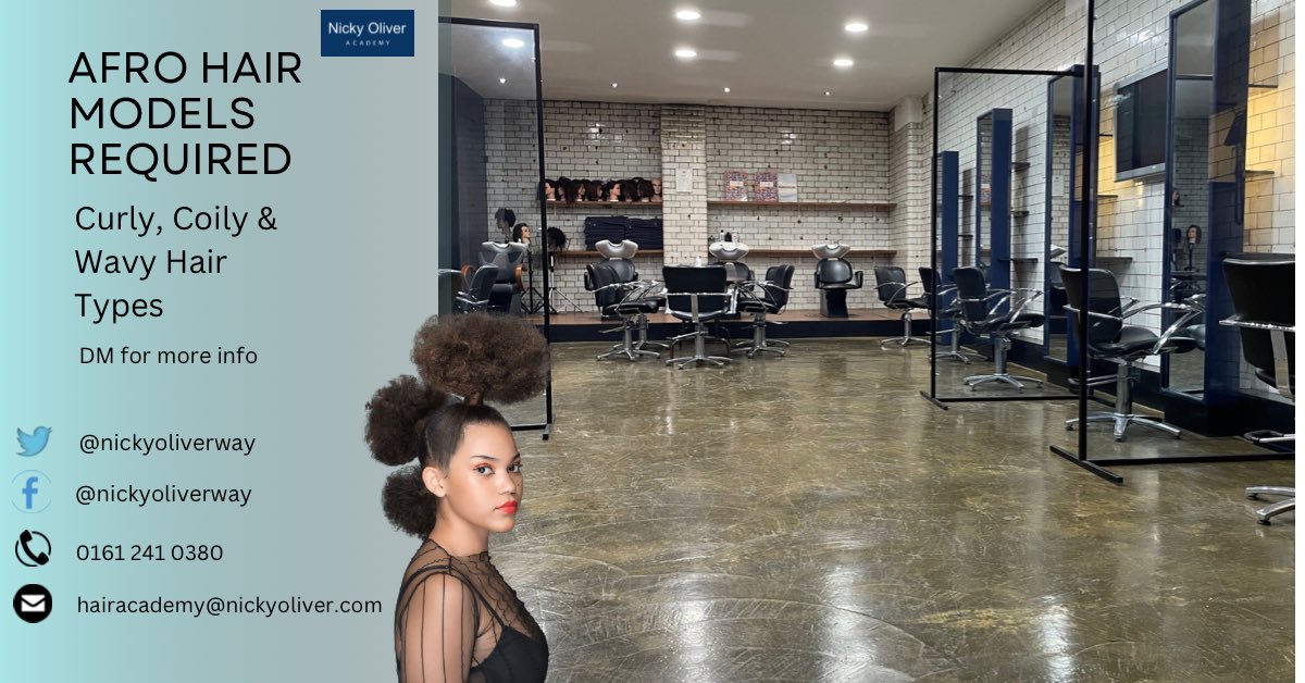 CALLING ALL CURLY, COILY &amp; WAVY HAIR PEOPLE 👩🏾‍🦱

We’re on the search for afro hair models. You’ll receive a blow-dry/style, students are fully supervised &amp; did we mention that it’s FREE!! ✨

DM for more info or call us to get booked in 📲 

#manchester #afrohair #modelswanted