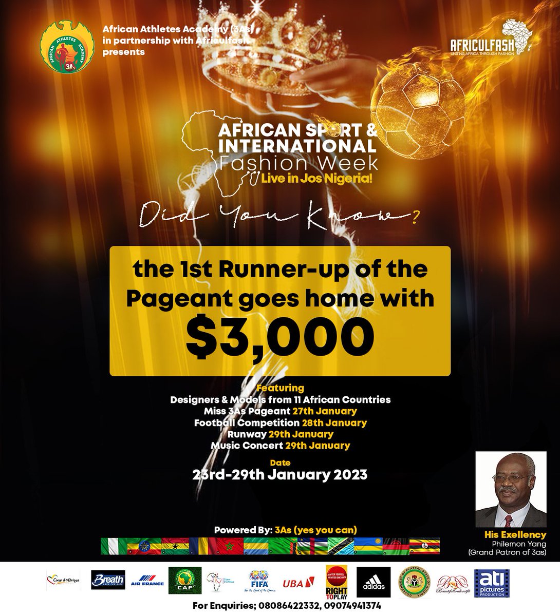 Afiahy070's tweet photo. All is set.....
This is a pageant like no other, happening live in the city of Jos.
@everyone .... #3As #Africulfash #AfricanSportandInternationalFashionWeek #JosFashionWeek #FashionWeek #KizzDaniel
#Africulfash #AfricanAthletesAcademy #Fashion #Football #Sports #Entertainment https://t.co/5U5vQhZaxa