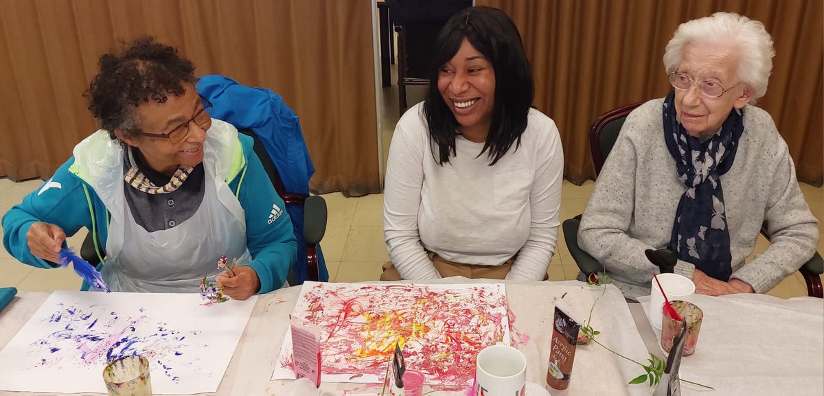 Tuesday mornings at Millman Street, Melissa from <a href="/engage_here/">Engage Here</a> continues to support our Over 55s to try out lots of new create activities. This week the group created Nature Paintbrushes, by foraging in the garden collecting feathers, twigs, and other natural materials.