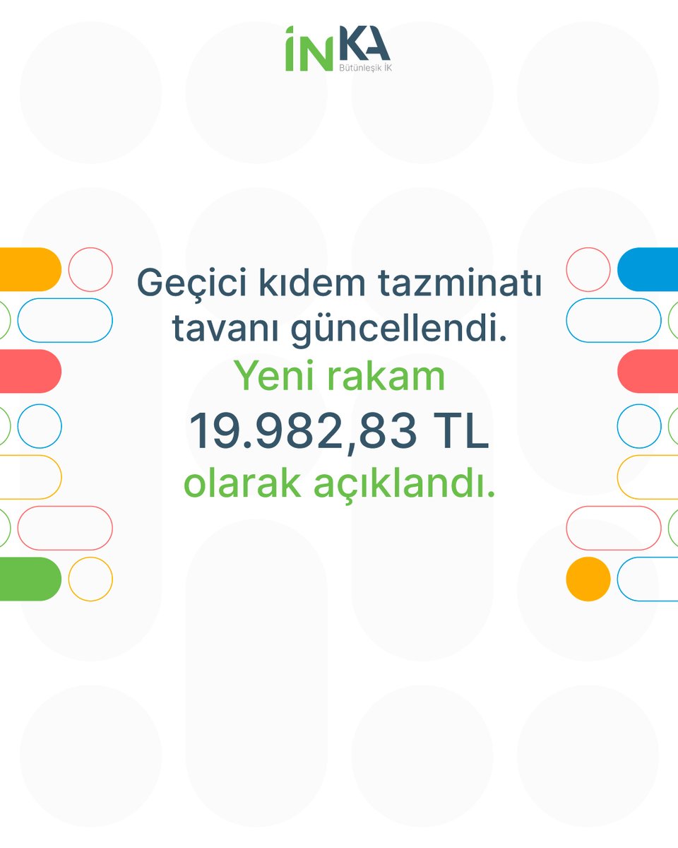 İnka İnsan Kaynakları (@inkaikofficial) on Twitter photo 2023-01-13 11:26:06 📣Geçici kıdem tazminatı tavanı güncellendi. Yeni rakam 19.982,83 TL olarak açıklandı. #inkaik #bütünleşikik #inkainsankaynakları #insankaynaklarıyönetimi #kıdemtazminatı 📣Geçici kıdem tazminatı tavanı güncellendi. Yeni rakam 19.982,83 TL olarak açıklandı. #inkaik #bütünleşikik #inkainsankaynakları #insankaynaklarıyönetimi #kıdemtazminatı