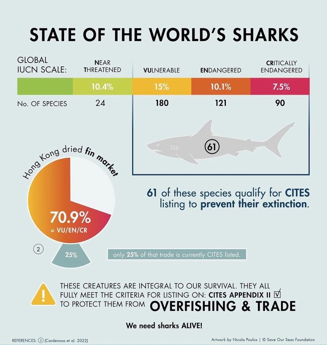 sharkcentre's tweet photo. Sharks are in trouble! 🦈

Many species are crucial to maintaining life-giving coral reefs 🪸 &amp; seagrass meadows 🌱 - important habitats that sustain our oceans - but surveys have shown that #sharks are functionally extinct on 20% of #coralreefs globally. https://t.co/tFMMvmXtoh