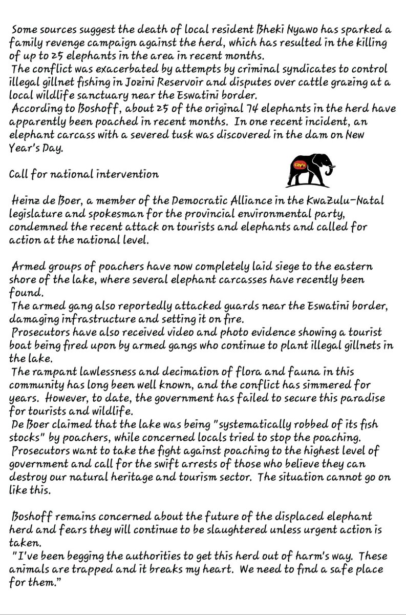 🔴🔴UPDATE
South Africa • Tourists under hunters fire
25 elephants slaughtered 

Google Translation 
wildbeimwild.com/touristen-unte…

8 foreign tourists &amp; 4 South Africans came under fire on Wed, Jan 11, 2023 on a double-decker floating tour boat in South Africa.

📸 Photos from article