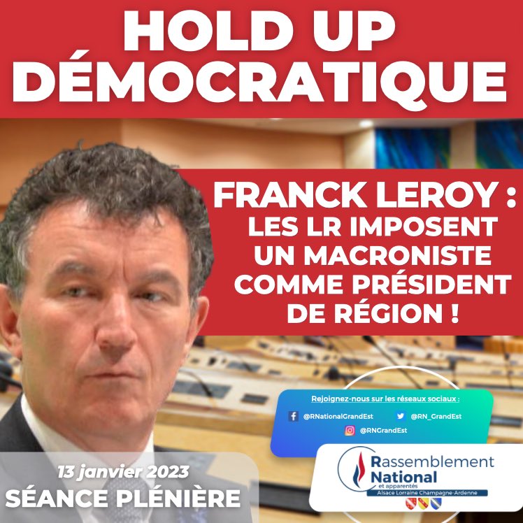 Comment expliquer aux électeurs qui ont massivement rejeté la politique d’Emmanuel #MACRON lors des dernières élections régionales, qu’un macroniste dirige notre Région sans avoir été démocratiquement élu ? #SPJan23