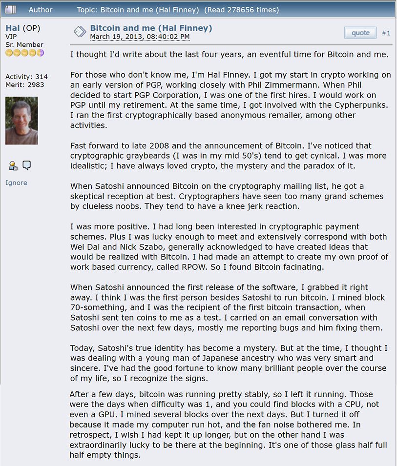 randgroup's tweet photo. 📍Really inspirational story written by Hal Finney on 19 March 2013. https://t.co/qm6BbhRoHc