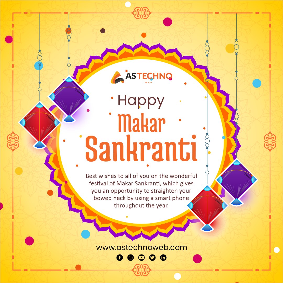 astechnoweb's tweet photo. Makar Sankranti is a new beginning of a new destination, happiness or sorrow. Wish you all a very happy Makar Sankranti.

#makarsankranti #makarsankranti2023 #happymakarsankranti #happiness #astechnoweb #astechnowebofficial #digitalmarketingagency #festivalvibes https://t.co/nfDuWWMDp1
