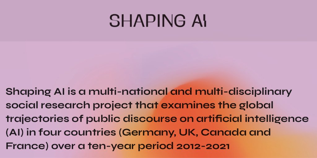 #CfP Symposium on Re-Shaping #AI <a href="/Milieux_news/">Milieux Institute</a>/<a href="/Concordia/">Concordia University</a>! Submit your work on critical engagements with AI's media representations, #policy framings &amp; #scientific debate. Epistemic reflections &amp; practice-based research are also welcome!
Open until 18.Jan: docs.google.com/forms/d/1Ol-0D…