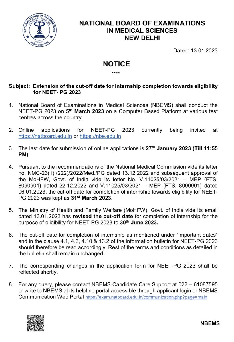 docrohan's tweet photo. Good news for #NEETPG23 aspirants. Internship cut off date extended till 30th june. 
Exam on the same date https://t.co/uODOVVOapl