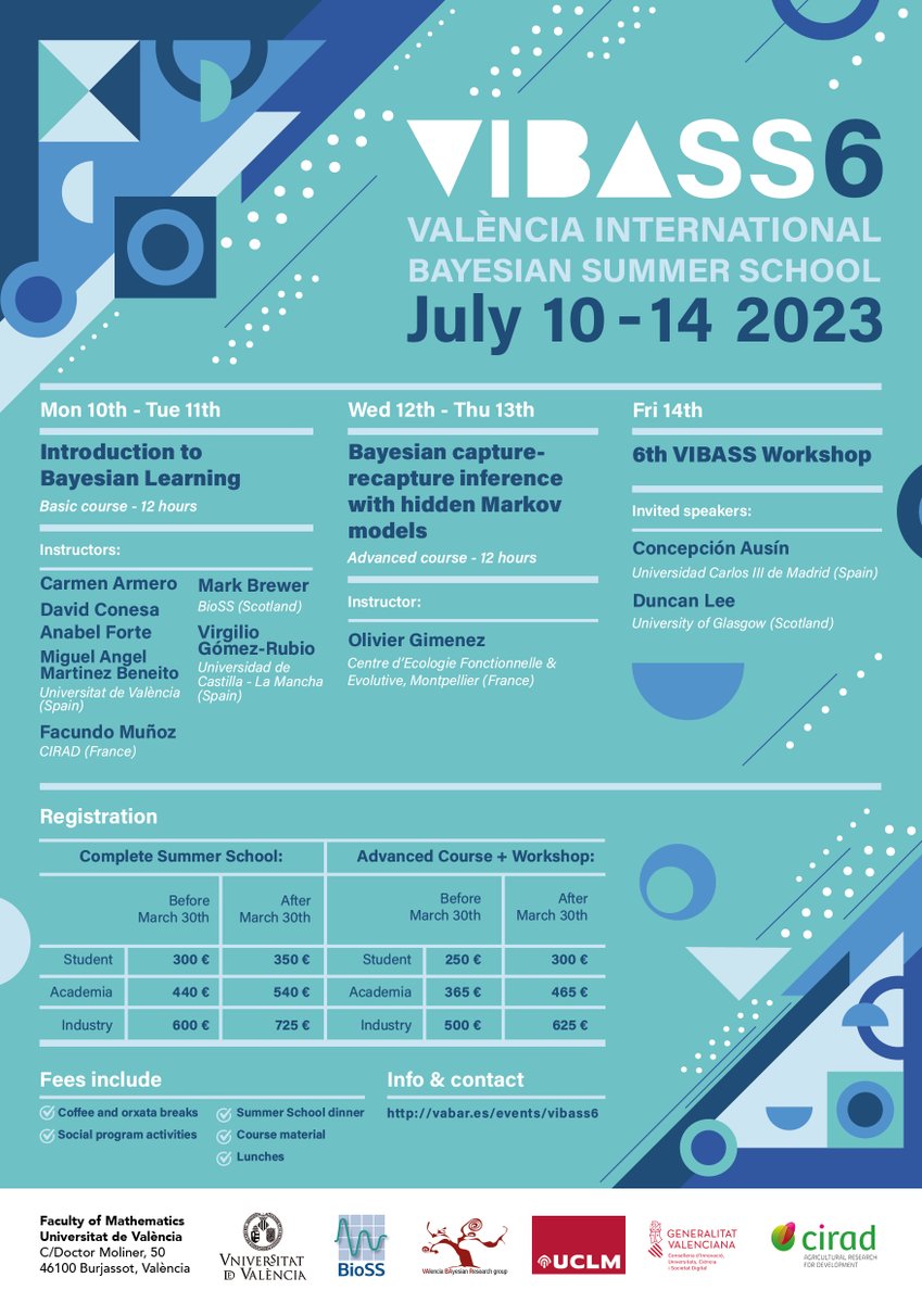 Ey! VIBASS 6 is announced online now 
vabar.es/events/vibass6/
🗓️ July 10-14 2023
🚩Faculty of Mathematics <a href="/FMatemaUV_EG/">Facultat de Ciències Matemàtiques UVEG</a>, Valencia, Spain 

Be aware that the registration would start really really soon and we just have few spots. Don't miss it.