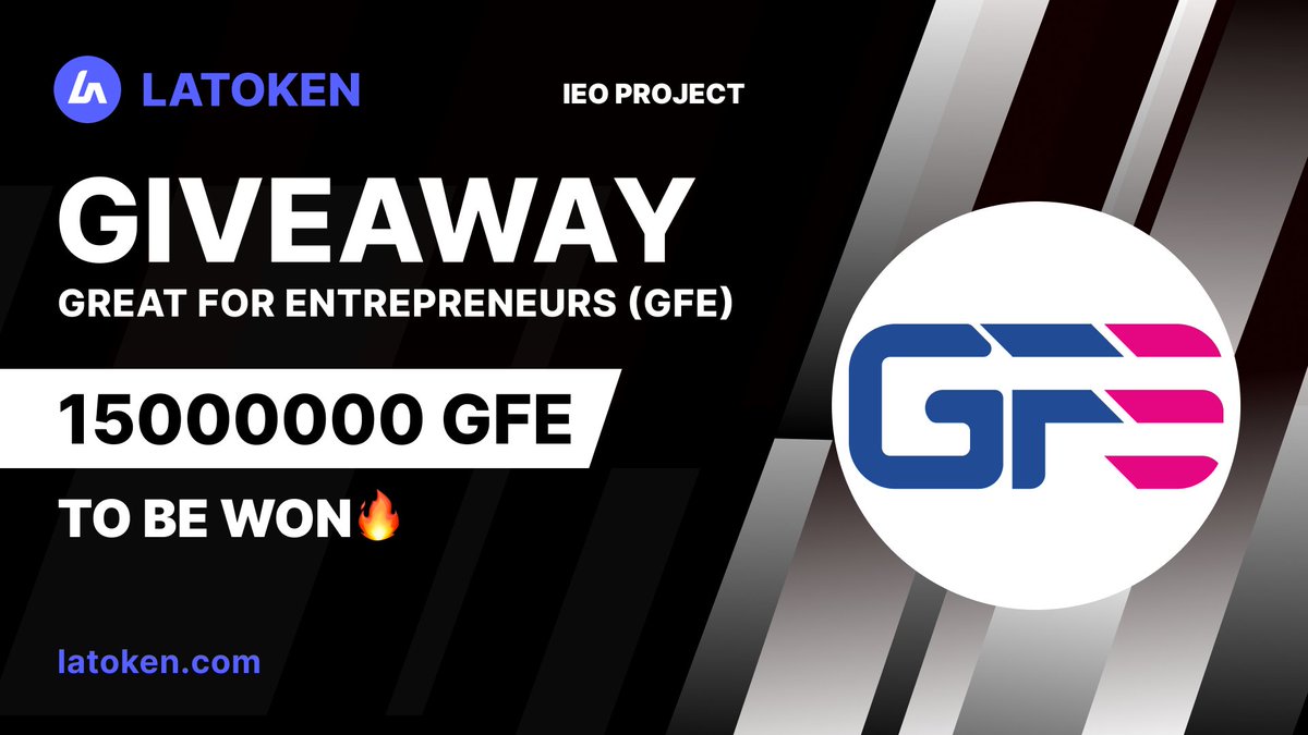 Latoken_cex's tweet photo. $4000 GREAT FOR ENTREPRENEURS (GFE) Giveaway on #LATOKEN!

🔥 308 Winners.
✅ Complete all tasks and qualify for the Giveaway.
⏰ January 13, 2023 - January 19, 2023

JOIN GIVEAWAY👉 https://t.co/6Q7UUAgS4m https://t.co/NoYDXjV1g3