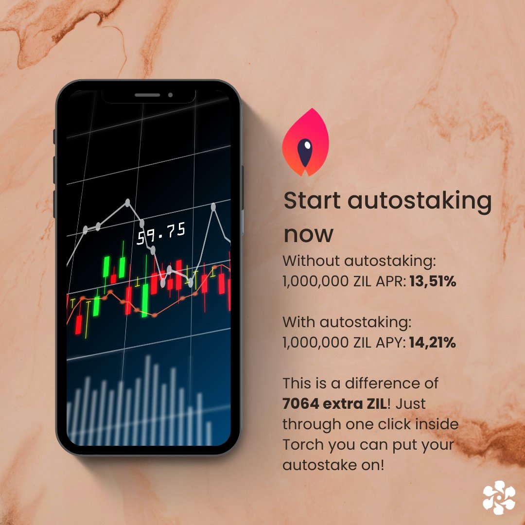 TorchWallet's tweet photo. With autostaking you accumulate more $ZIL by not doing anything! Only inside the Torch wallet you are able to do this. Download Torch now through the app stores (search Torch wallet). Or click on the links below: 

📲iOS https://t.co/kshrJlACZp

📲 Android https://t.co/2Wyk6elVMu https://t.co/GnZ7r8SsIR