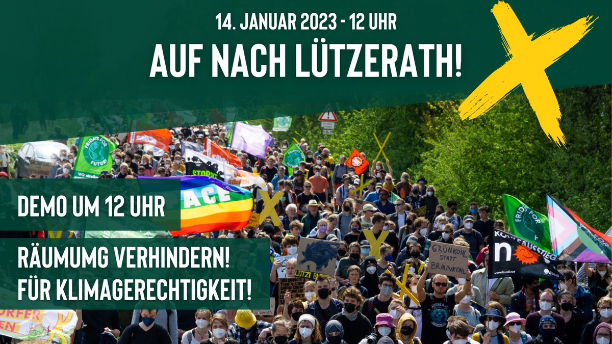 Wir verteidigen 1,5 Grad: Wer #Lützerath räumt, der zerstört unsere Zukunft. Die Grünen haben sich für Kohle und gegen das Klima entschieden. Wir kämpfen in Lützi gegen ihre Klimazerstörung und für Klimagerechtigkeit.