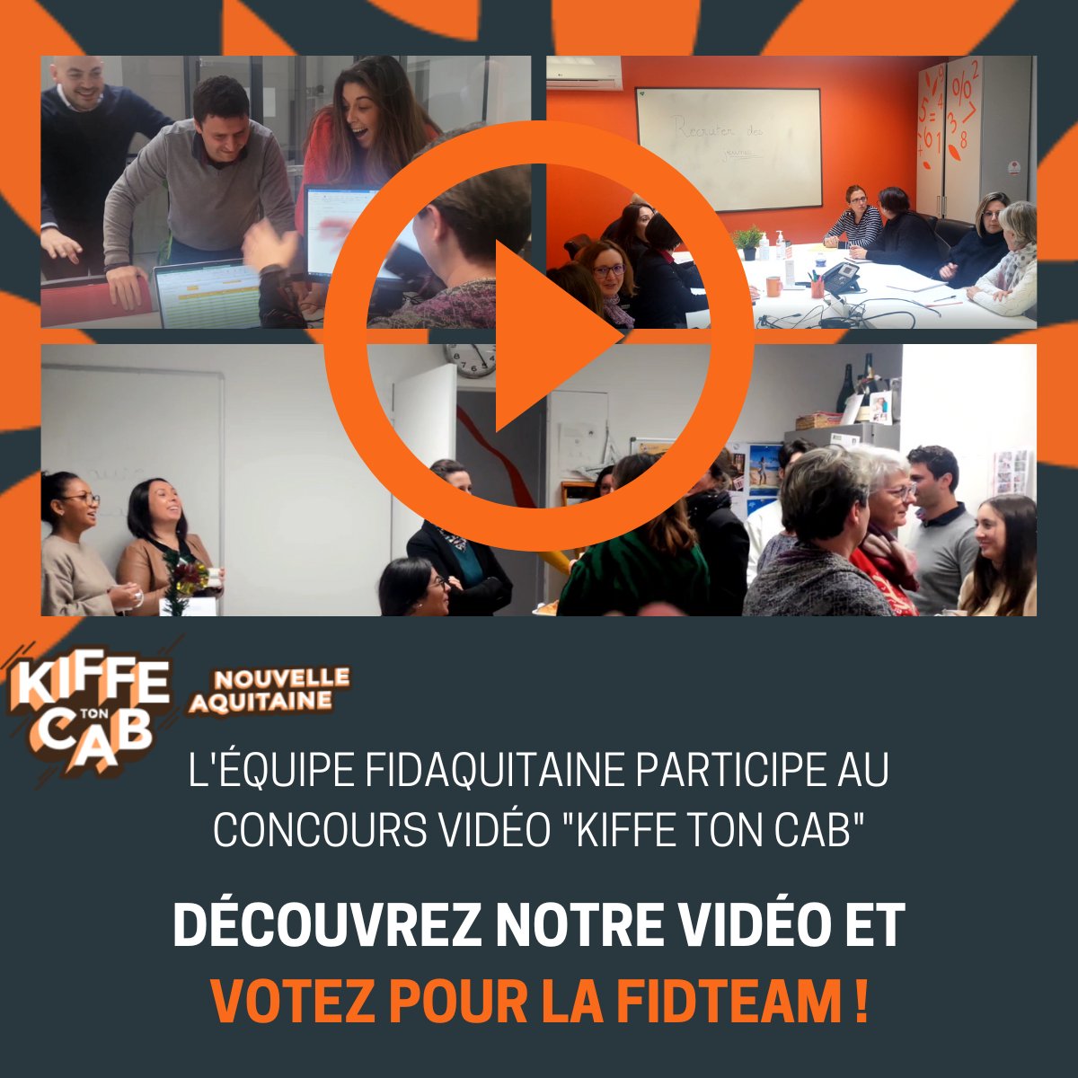 📣🎥 Nous avons besoin de vous 🚨

"KIFFE TON CAB" vous connaissez ? C'est un concours vidéo organisé par l'<a href="/OecNAquitaine/">OEC Nouvelle-Aquitaine</a> Le but ? Mettre en valeur les cabinets et réaliser une vidéo qui représente nos valeurs.
🎬 Votez pour la FIDTEAM kiffetoncab-nouvelleaquitaine.fr/participation/…
