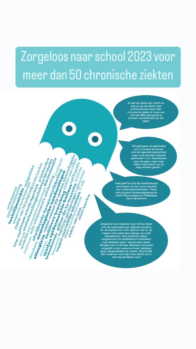 zorgeloosschool's tweet photo. Zorgeloos naar School voor meer dan 50 aandoeningen in 2023
Heb jij ons materiaal gebruikt voor een aandoening die er niet bij staat laat het ons weten.
#impact2023 #impactindebreedte
#chronischziek #onderwijs #school #meerbegrip #meermaatweek https://t.co/mdWItNK8x9